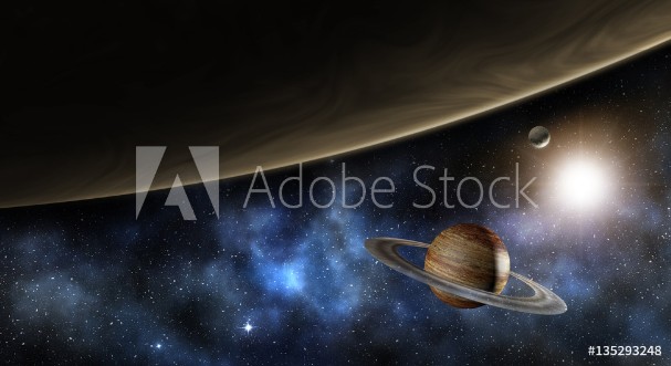 Picture of Jupiter saturn and the milky way